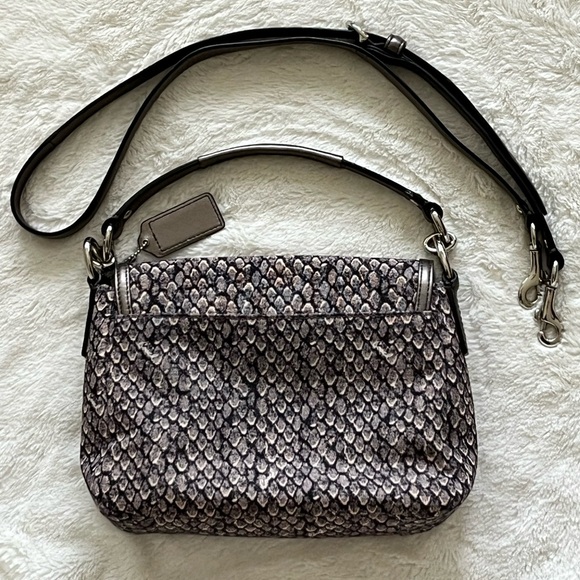 EUC Coach Snakeskin Print Bag with Additional Crossbody Strap - Picture 3 of 14